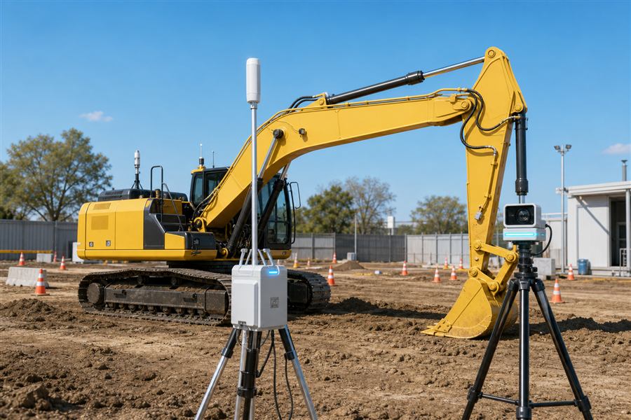 建設機械の遠隔操作実験イメージ